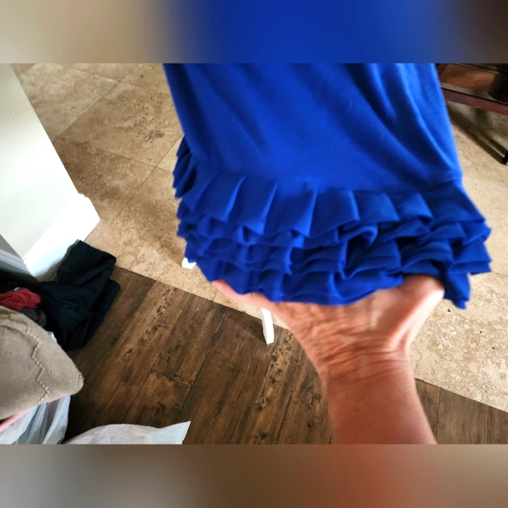 NWOT Express Blue Ruffle Dress - Picture 2 of 3
